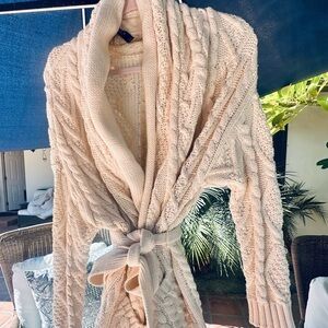 Black label Ralph Lauren Cream Cable Knit  Cardigan Sweater Jacket